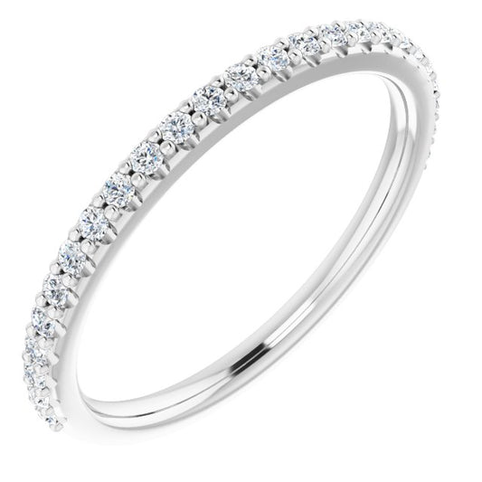 14K White 1/4 CTW Diamond Band for 8x6 mm Oval Ring