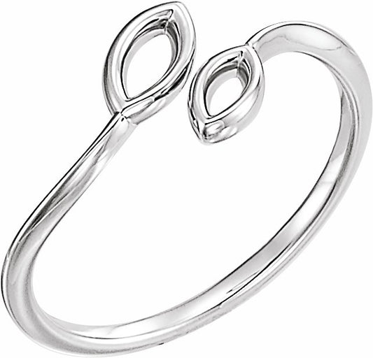 14K White Double Marquise Shape Ring