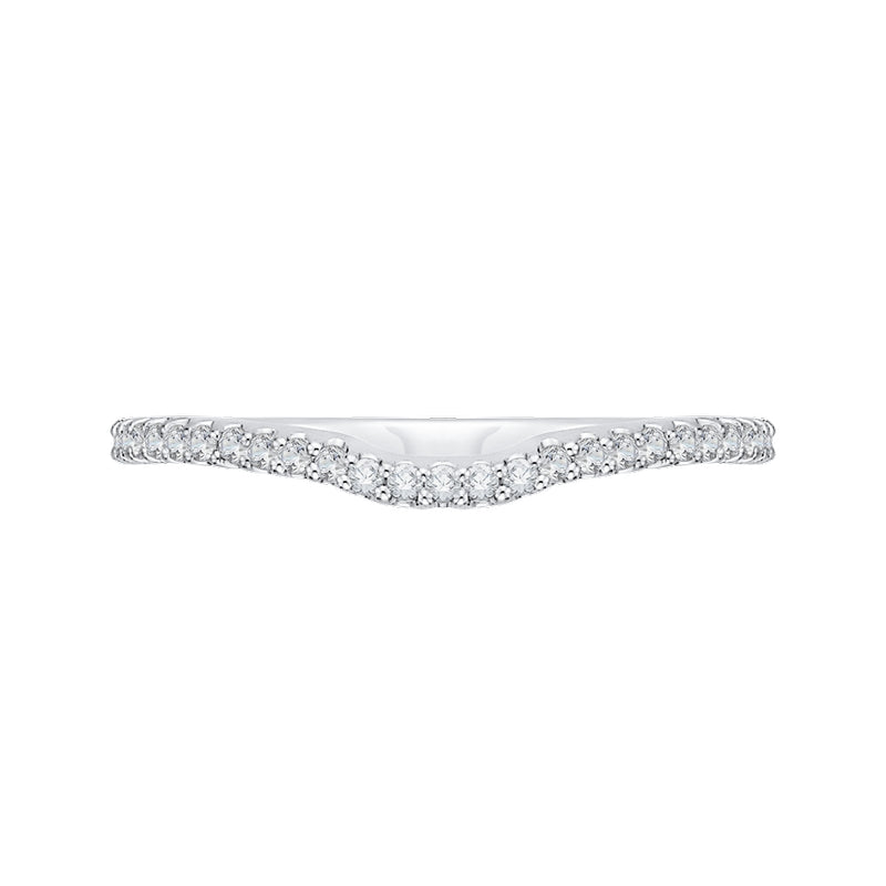 Shah Luxury 14K White Gold Round Diamond Wedding Band