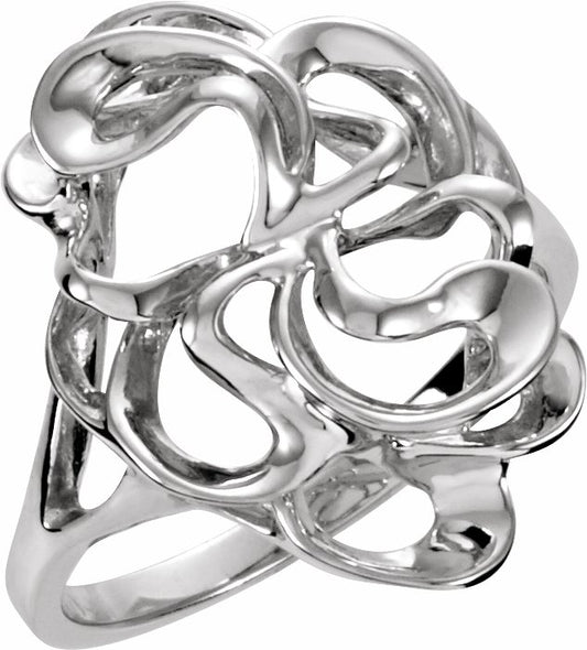 14K White Freeform Ring