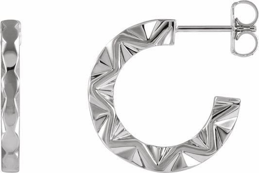 Platinum Geometric Hoop Earrings