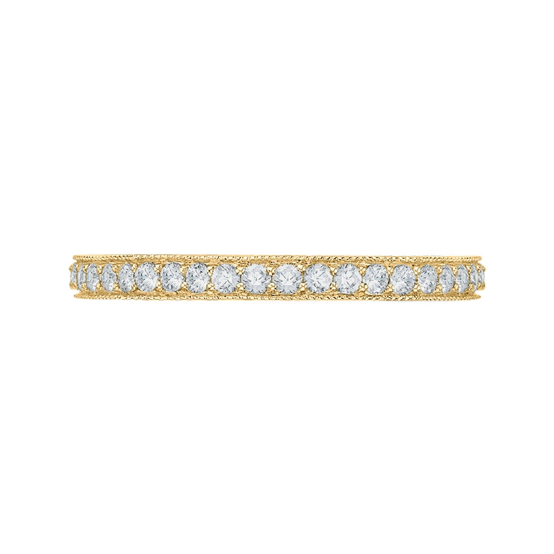 Shah Luxury Round Diamond Eternity Wedding Band In 14K Yellow Gold