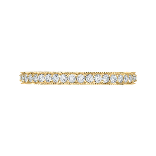 Shah Luxury Round Diamond Eternity Wedding Band In 14K Yellow Gold