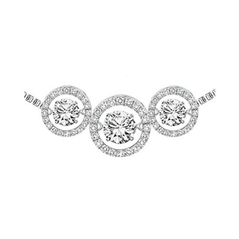 Gems One 14KT White Gold & Diamond Rhythm Of Love Neckwear Pendant  - 1 ctw