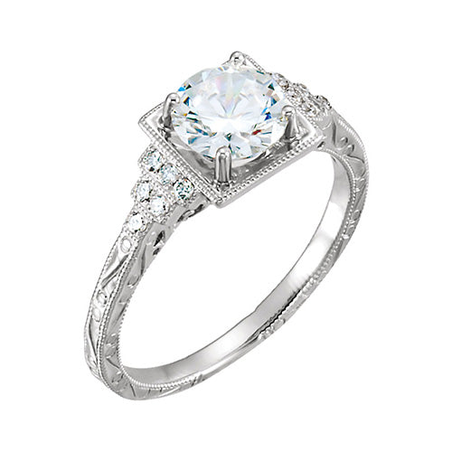 Stuller 14k White Gold Diamond Semi-mounting Engagement Ring
