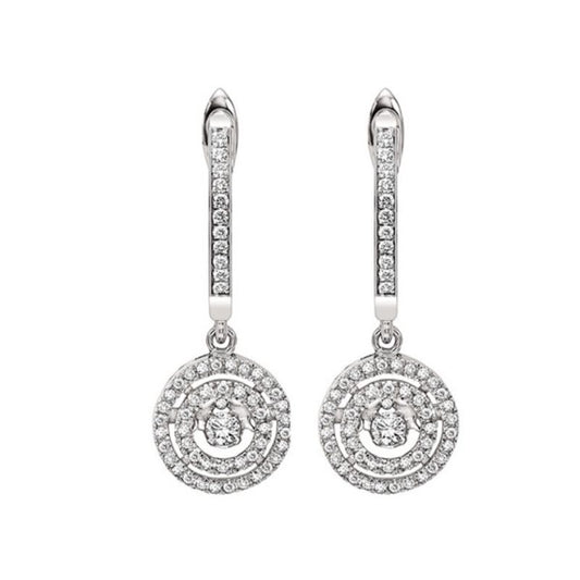 Gems One 14KT White Gold & Diamond Rhythm Of Love Fashion Earrings  - 1/2 ctw