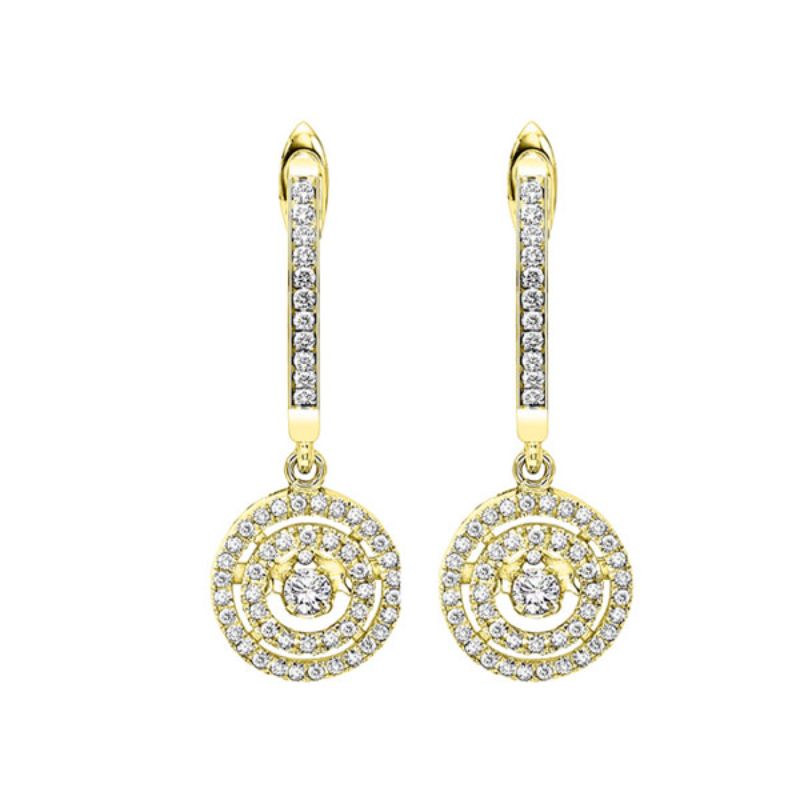 Gems One 14KT Yellow Gold & Diamond Rhythm Of Love Fashion Earrings  - 1/2 ctw