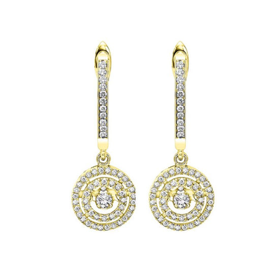 Gems One 14KT Yellow Gold & Diamond Rhythm Of Love Fashion Earrings  - 1/2 ctw