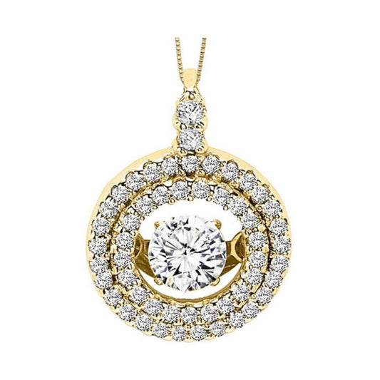 Gems One 14KT Yellow Gold & Diamond Rhythm Of Love Neckwear Pendant  - 3/8 ctw