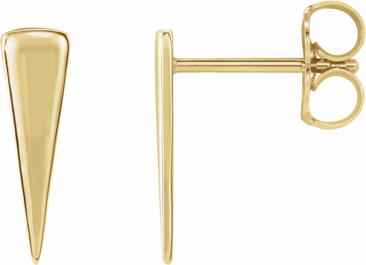 14K Yellow 12x3.27 mm Triangle Earrings