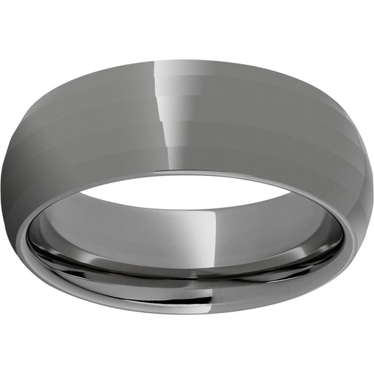 Rugged Tungsten  8mm Beveled Facets Polished Band