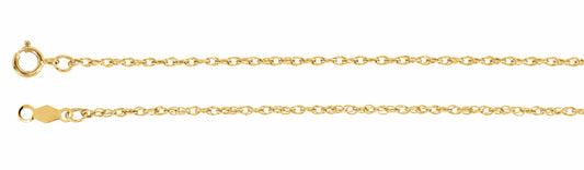 14K Yellow 1.25 mm Rope 7 Chain
