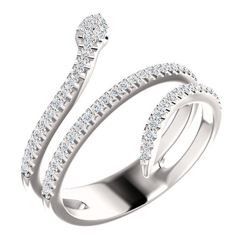 14k White Gold Stuller Diamond Snake Fashion Ring