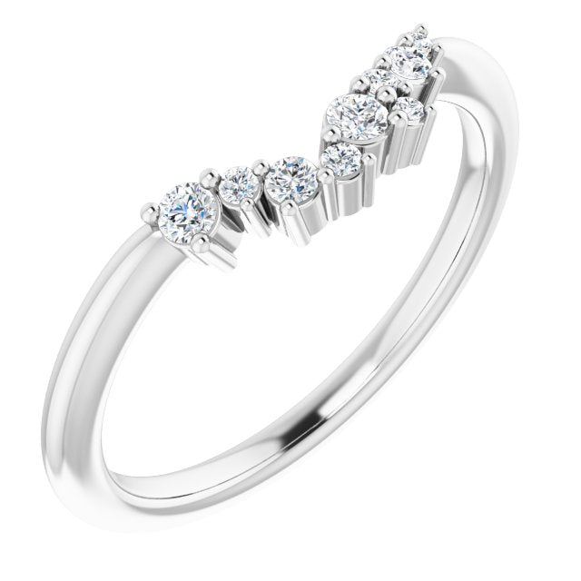14K White  1/8 CTW Diamond Matching Band