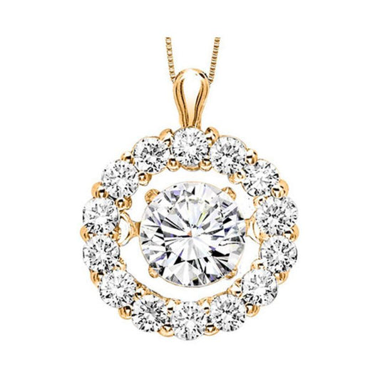 Gems One 14KT Yellow Gold & Diamond Rhythm Of Love Neckwear Pendant  - 1/2 ctw