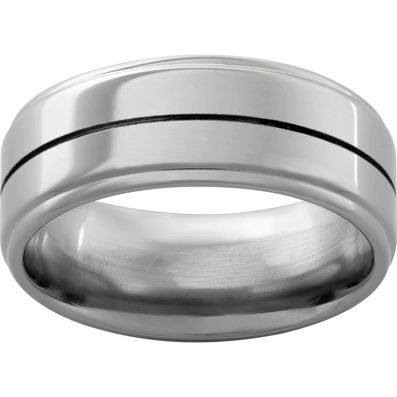 Titanium Flat Band with One .5 mm Groove and Polish Finish