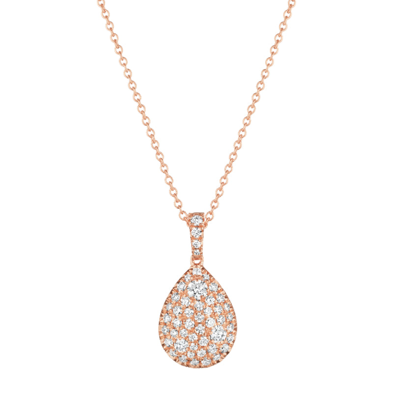 Henri Daussi 18k Rose Gold Diamond Pendant