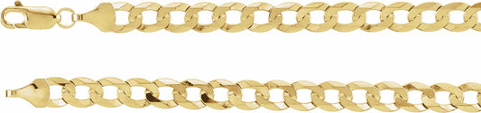 14K Yellow 5.8 mm Curb 7 Chain