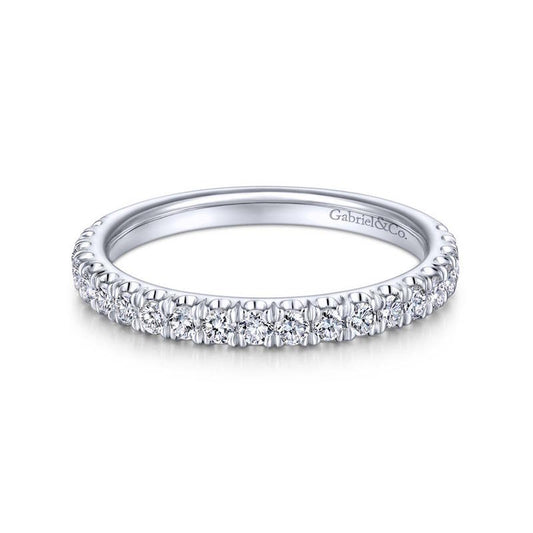 Gabriel & Co. 14k White Gold Contemporary Anniversary Wedding Band