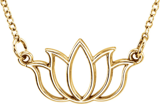 14K Yellow Tiny Poshu00ae Lotus 16-18 Necklace