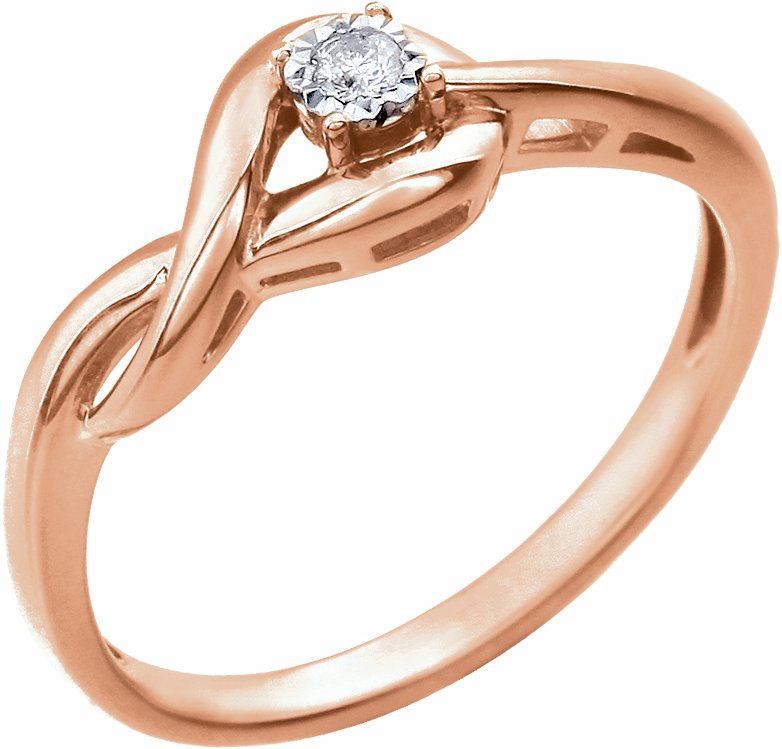 14K Rose .04 CT Diamond Ring