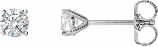 14K White 1 CTW Diamond 4-Prong Cocktail-Style Earrings