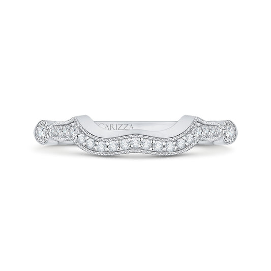 Shah Luxury 14K White Gold Round Diamond Wedding Band