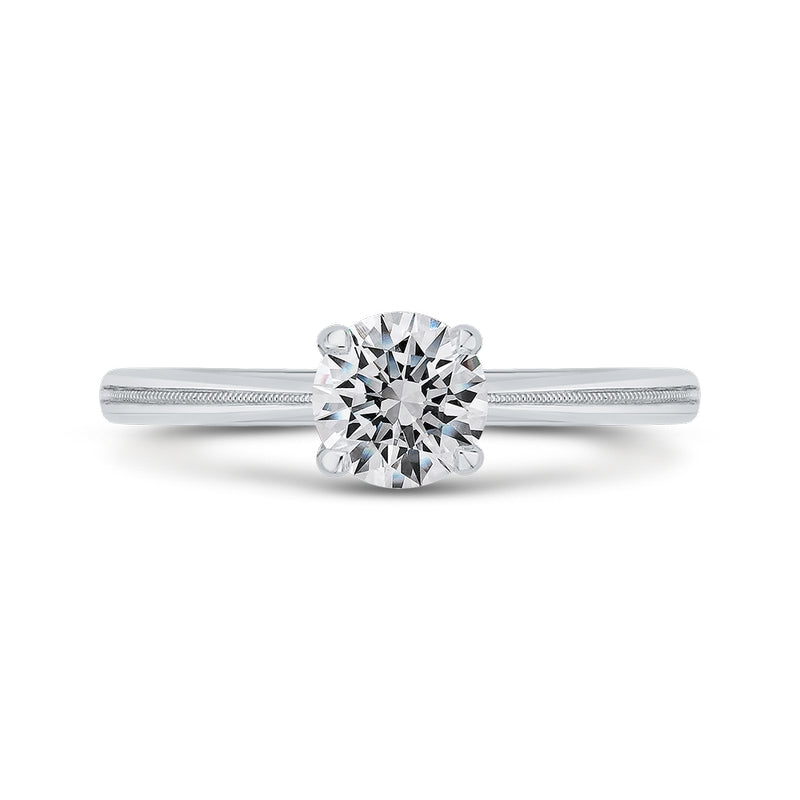 Shah Luxury 14K White Gold Solitaire Engagement Ring (Semi-Mount)