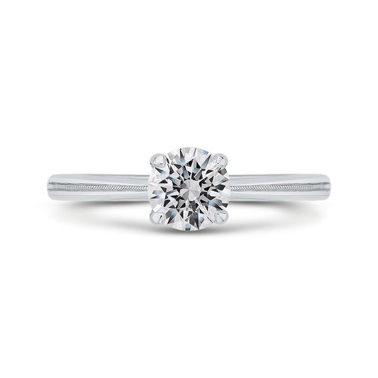 Shah Luxury 14K White Gold Solitaire Engagement Ring (Semi-Mount)