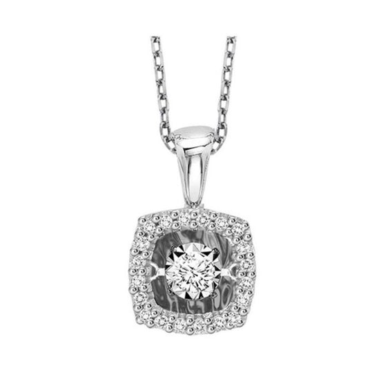 Gems One 14KT White Gold & Diamond Rhythm Of Love Neckwear Pendant  - 1/6 ctw