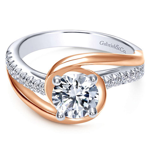 14K White and Pink Gold 0.20ct Diamond Engagement Ring