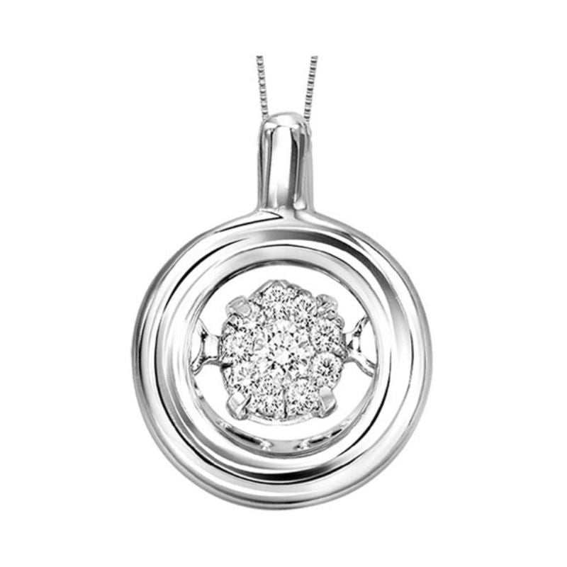 Gems One Silver (SLV 995) Diamond Rhythm Of Love Neckwear Pendant  - 1/10 ctw