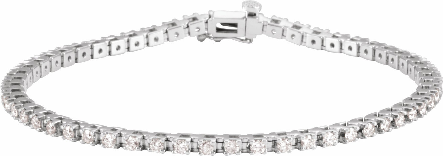 14K White 2 1/4 CTW Diamond Line 7 1/4 Bracelet