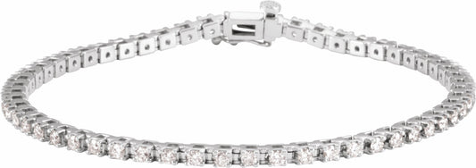 14K White 2 1/4 CTW Diamond Line 7 1/4 Bracelet