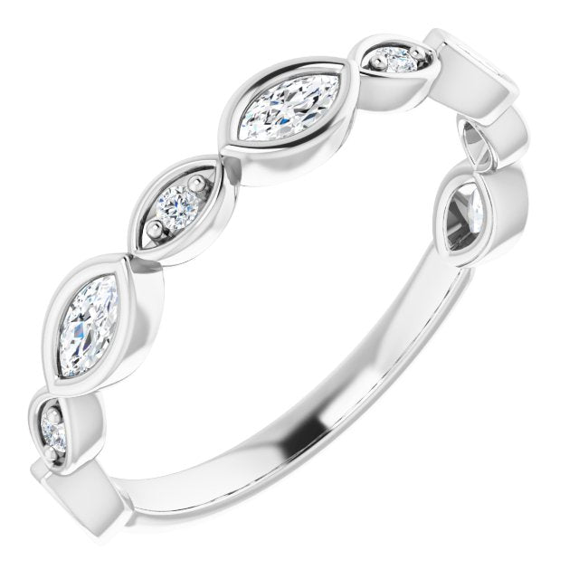 14K White 3/8 CTW Diamond Anniversary Band