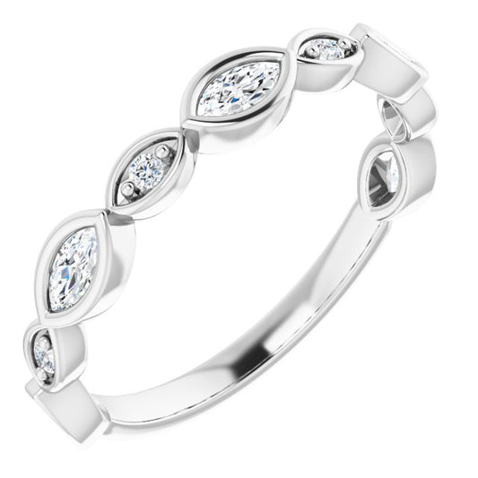 14K White 3/8 CTW Diamond Anniversary Band