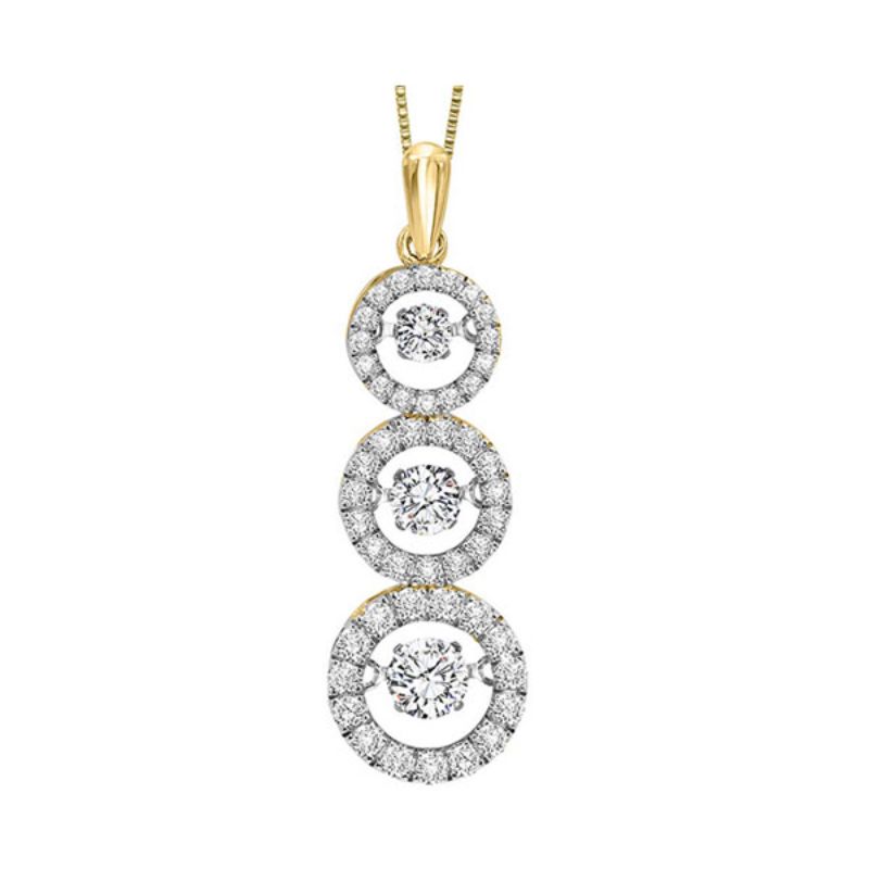 Gems One 14KT Yellow Gold & Diamond Rhythm Of Love Neckwear Pendant  - 1 ctw