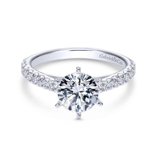 Gabriel & Co. 14k White Gold Contemporary Straight Engagement Ring