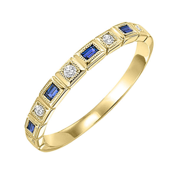 Gems One 10Kt Yellow Gold Diamond (1/20Ctw) & Sapphire (1/8 Ctw) Ring