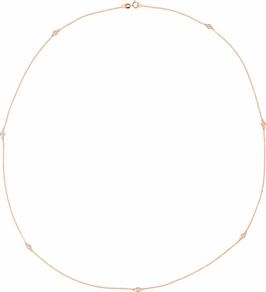 14K Rose 1/3 CTW Diamond 7-Station 24 Necklace