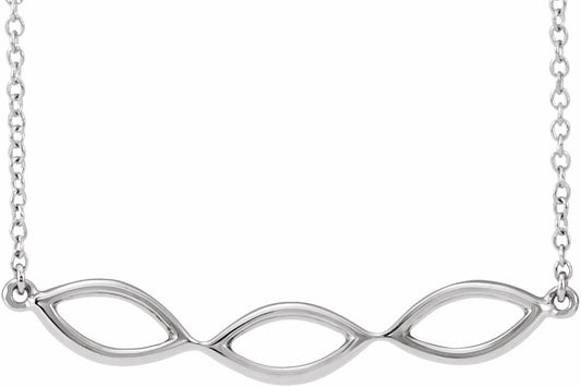 14K White Geometric 16-18 Necklace