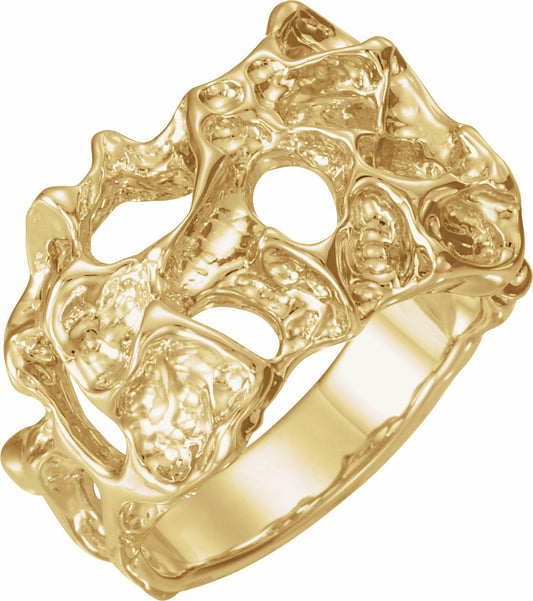 14K Yellow 18 mm Men's Nugget Ring