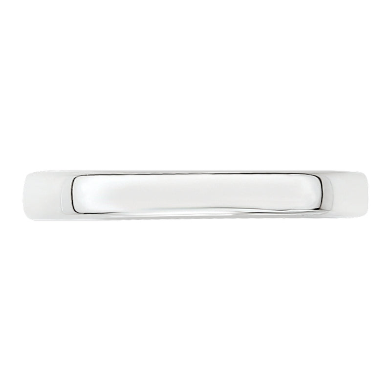 Shah Luxury 14K White Gold Euro Shank Plain Wedding Band