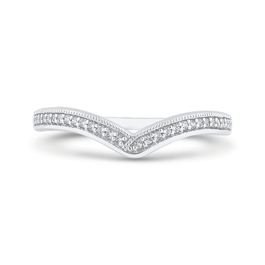 Shah Luxury 14K White Gold Diamond Contour Band