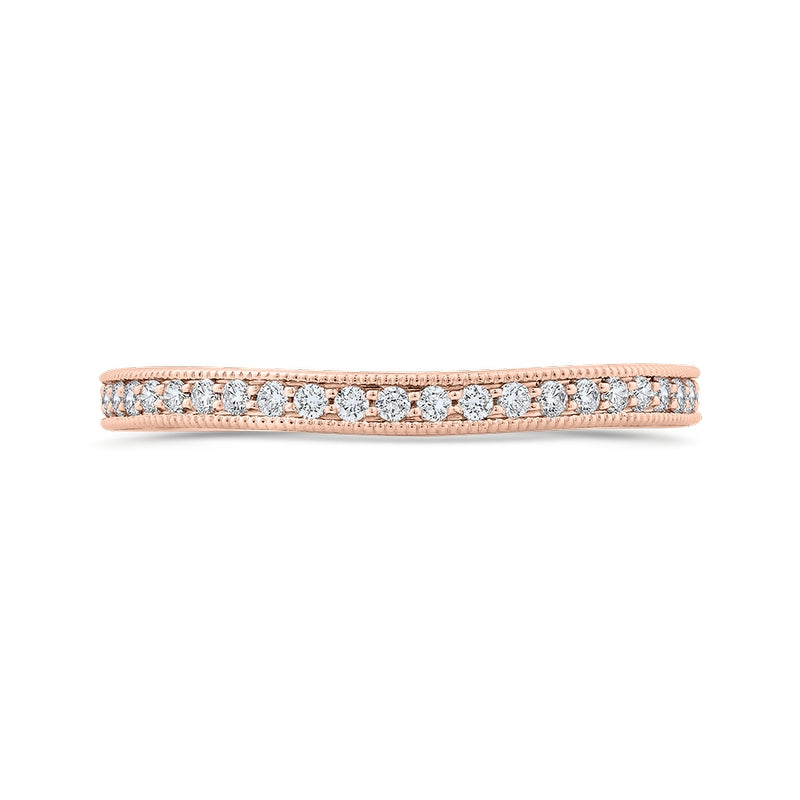 Shah Luxury 14K Rose Gold Round Diamond Wedding Band