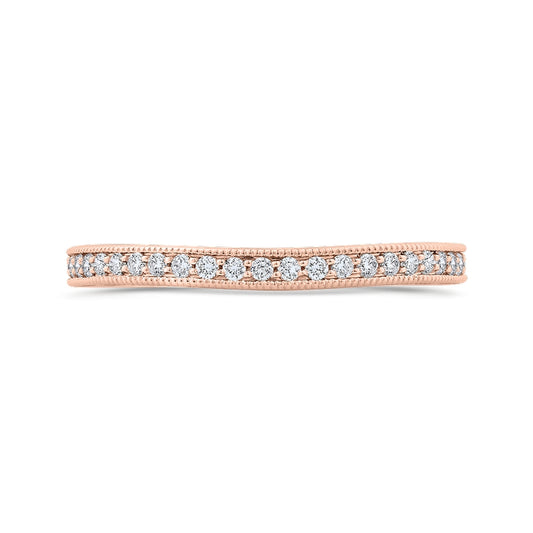 Shah Luxury 14K Rose Gold Round Diamond Wedding Band