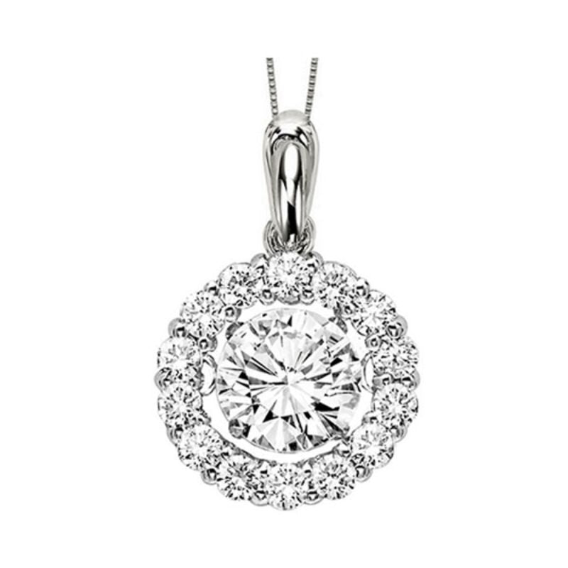 Gems One 14KT White Gold & Diamond Rhythm Of Love Neckwear Pendant  - 1/2 ctw