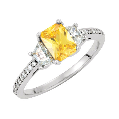 Stuller 14k White Gold Three-Stone Diamond Semi-mounting Engagement Ring