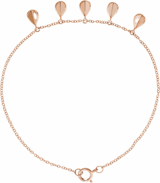 14K Rose Geometric 5-Station 7 Bracelet