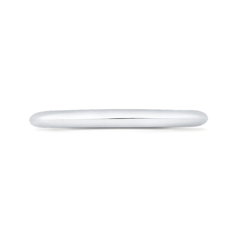 Shah Luxury 14K White Gold Plain Wedding Band